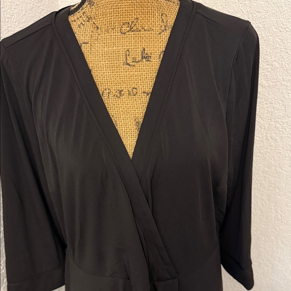 Torrid Black Midi Dress 3/4 Sleeves - Picture 2 of 11